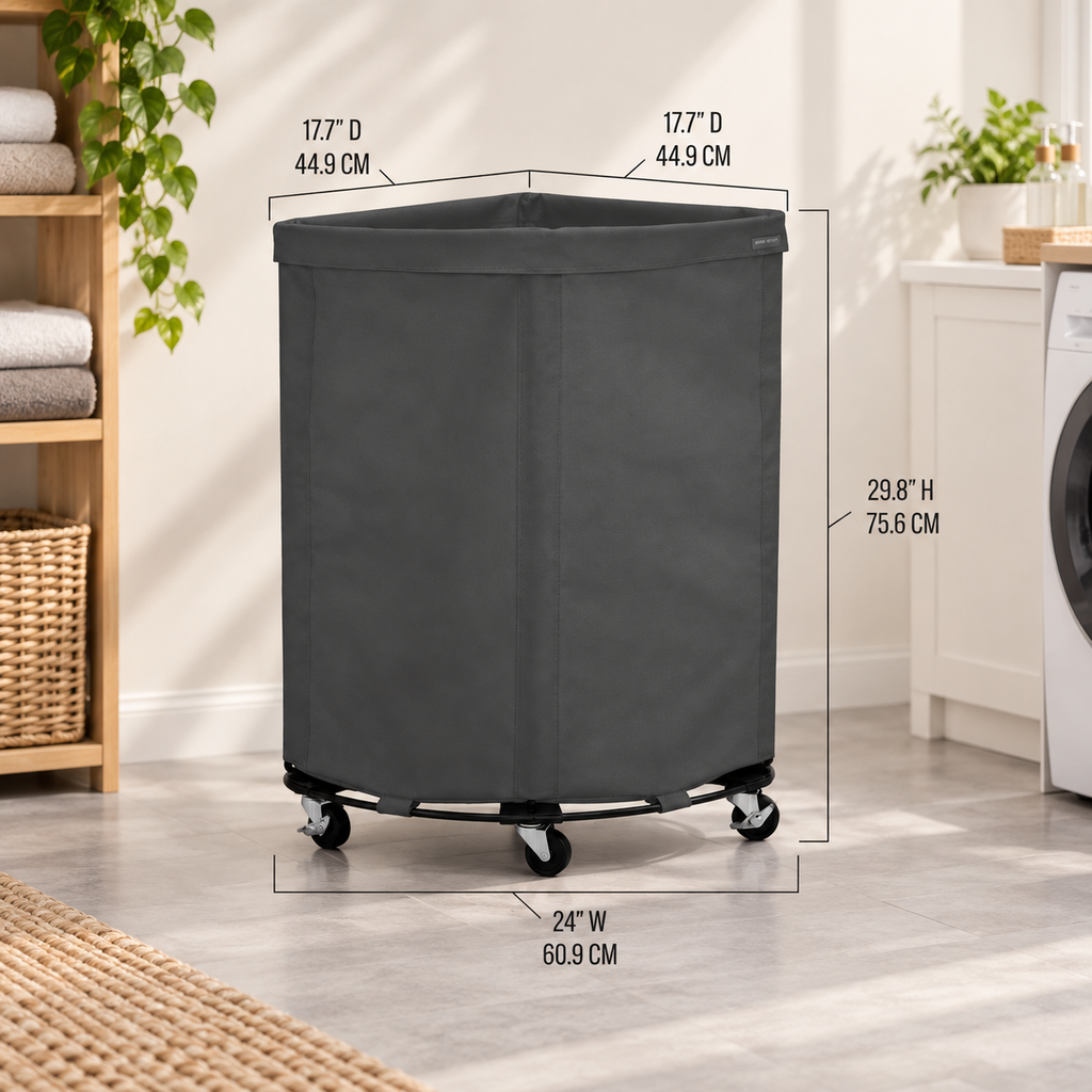 Heavy-Duty Rolling Canvas Laundry Hamper