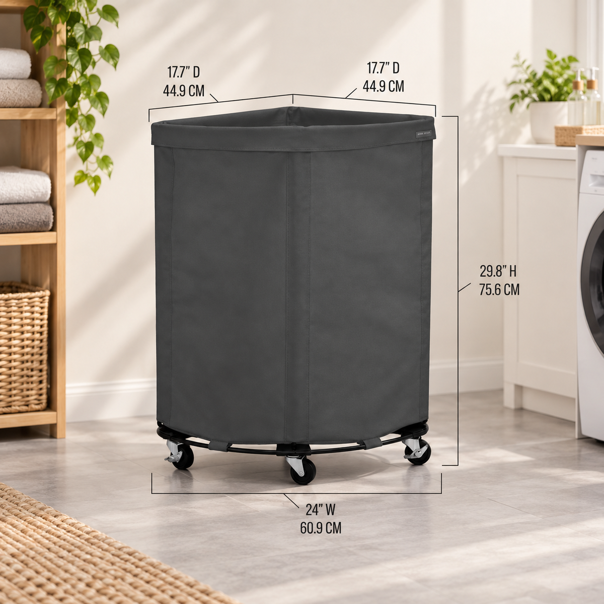 Heavy-Duty Rolling Canvas Laundry Hamper